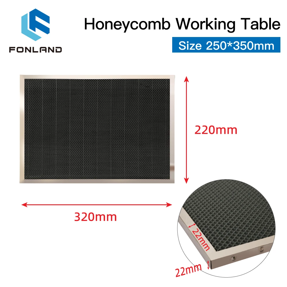 Imagem -03 - Fonland-honeycomb Working Table Board Platform Laser Part For Co2 Laser Gravador Máquina de Corte Tamanho Personalizável 250*350 mm