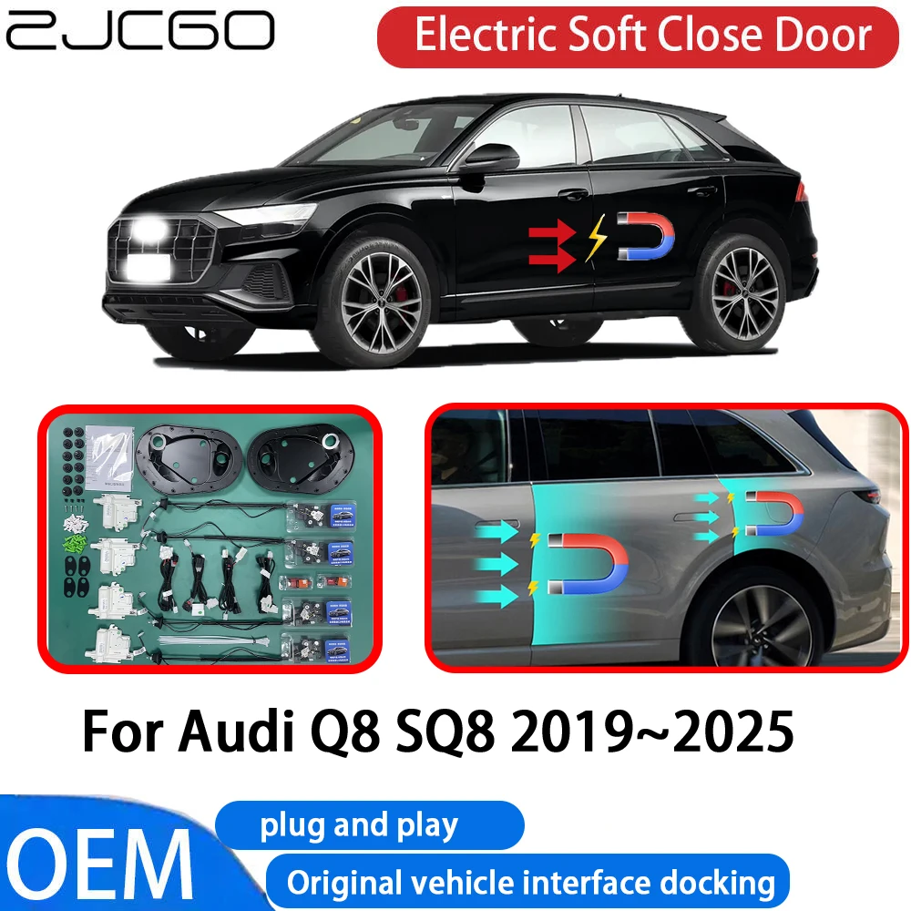 

ZJCGO for Audi Q8 SQ8 2019-2025 Car Automatic Electric Soft Close Door Closer System OEM Plug and Play Comfort Closing
