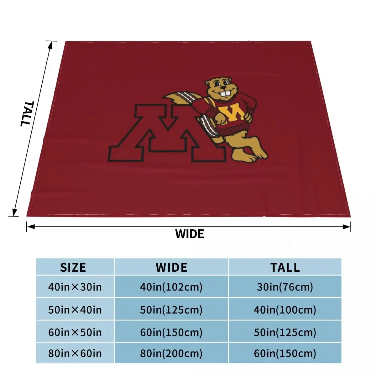 Goldy Gopher Throw Blanket Luxury St Loose Cute Plaid Sofa Quilt Blankets