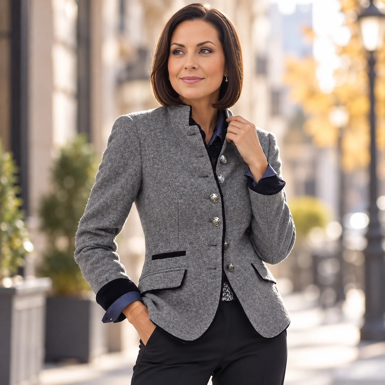 Casual Loose Fit Coat Cropped Commuter Chic with Winter Extra Short Length Elegant Wrinkle Treatment Stand Collar Women Coat