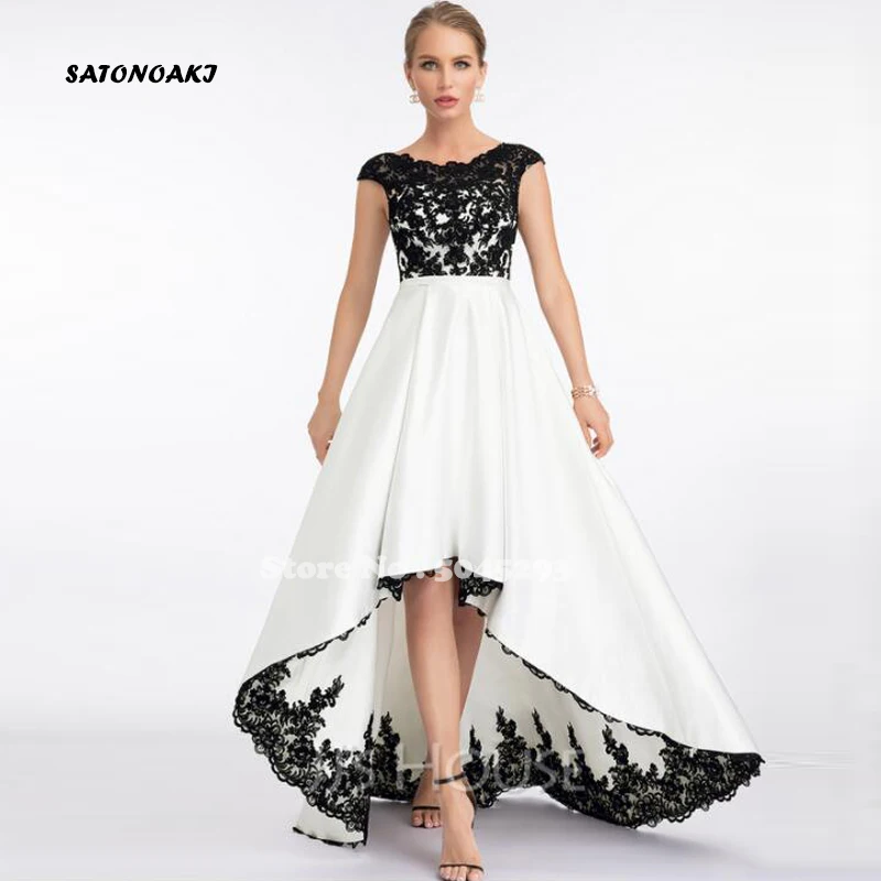 Vestido de novia 2022 cetim do vintage alto/baixo vestido de casamento para as mulheres apliques de renda preta sem mangas princesa vestido de noiva robe