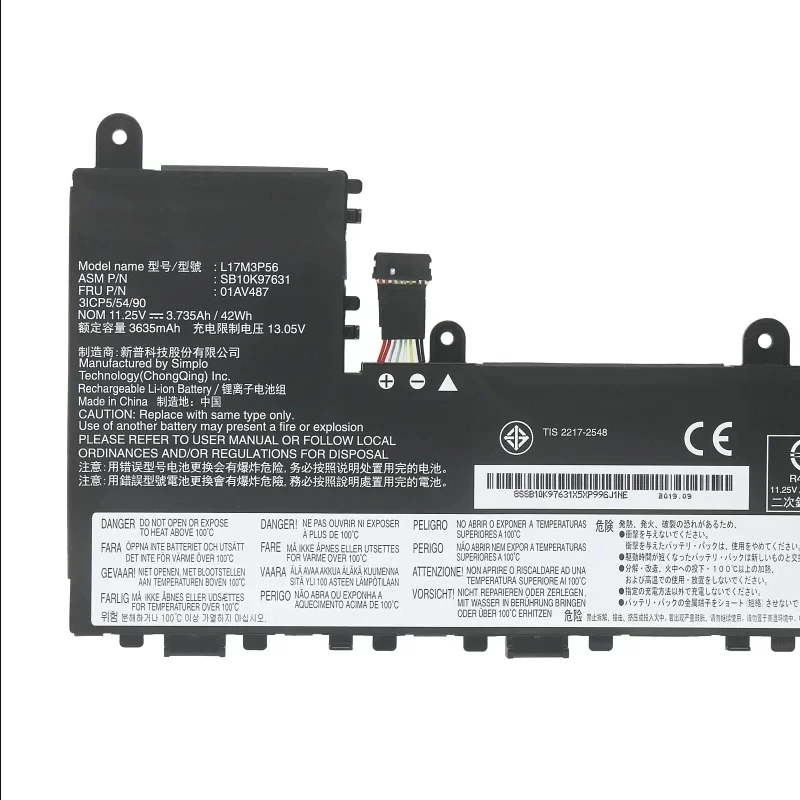 Laptop Battery 01AV486 01AV487 L17L3P54 L17M3P56 L17L3P56 For Yoga 11E 5th Gen 20LQ 20LM 20LN 20LR Series Notebook 11.25V/42WH