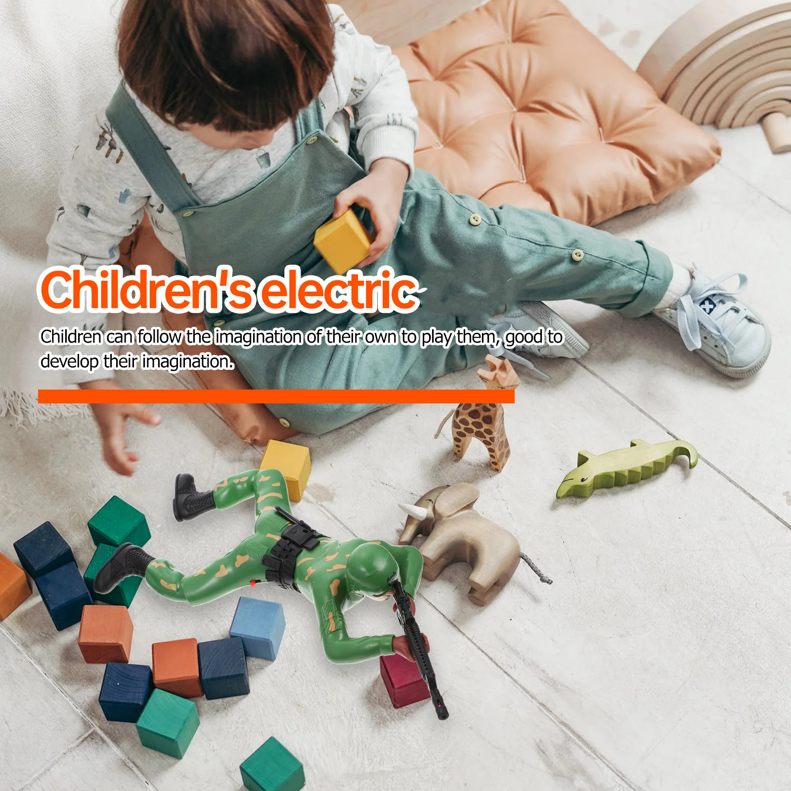 Soldatino Elettrico Realistico per Bambini con Suoni, Luci e Movimenti, Giocattolo Interattivo Educativo e Divertente per Ragazzi e Ragazze