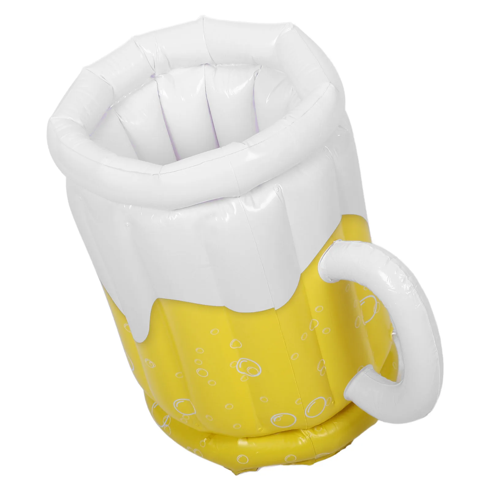 

Inflatable Ice Bucket Beverage Cooler Yellow Plastic Cube Beer Shaped Mug Watermelon Storage Outdoor Camping BBQ Summer Fun