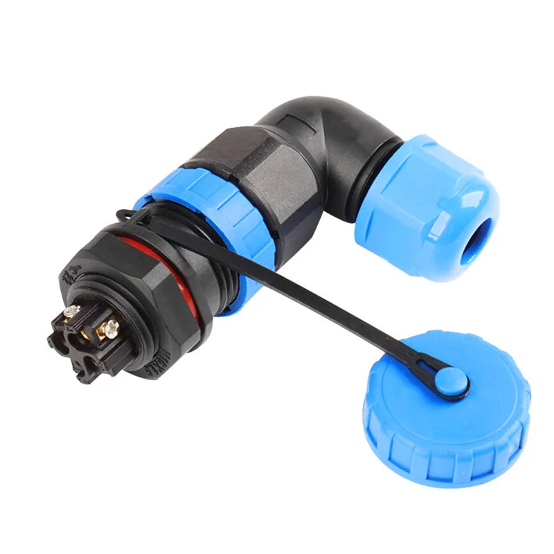 LD16 No-Weld Connector Set 2PIN 20A 3PIN 10A 4PIN 5A Male And Female Panel Fastener Bent Type for Electrical Wiring W16