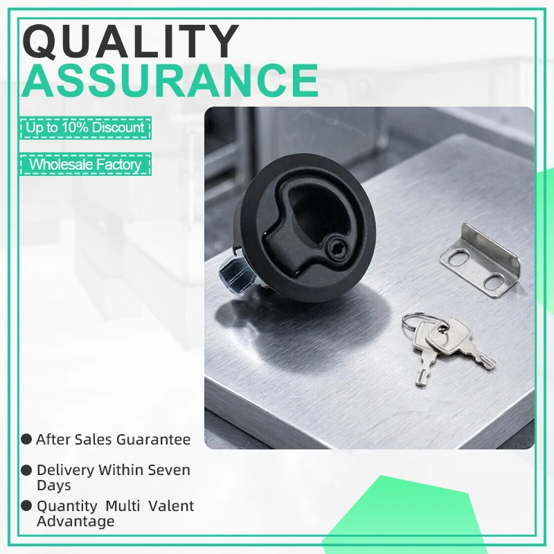 2pcs Zinc Alloy Embedded Flat Round Lock Suitable For Industrial Distribution Boxes Toolboxes Mechanical Equipment