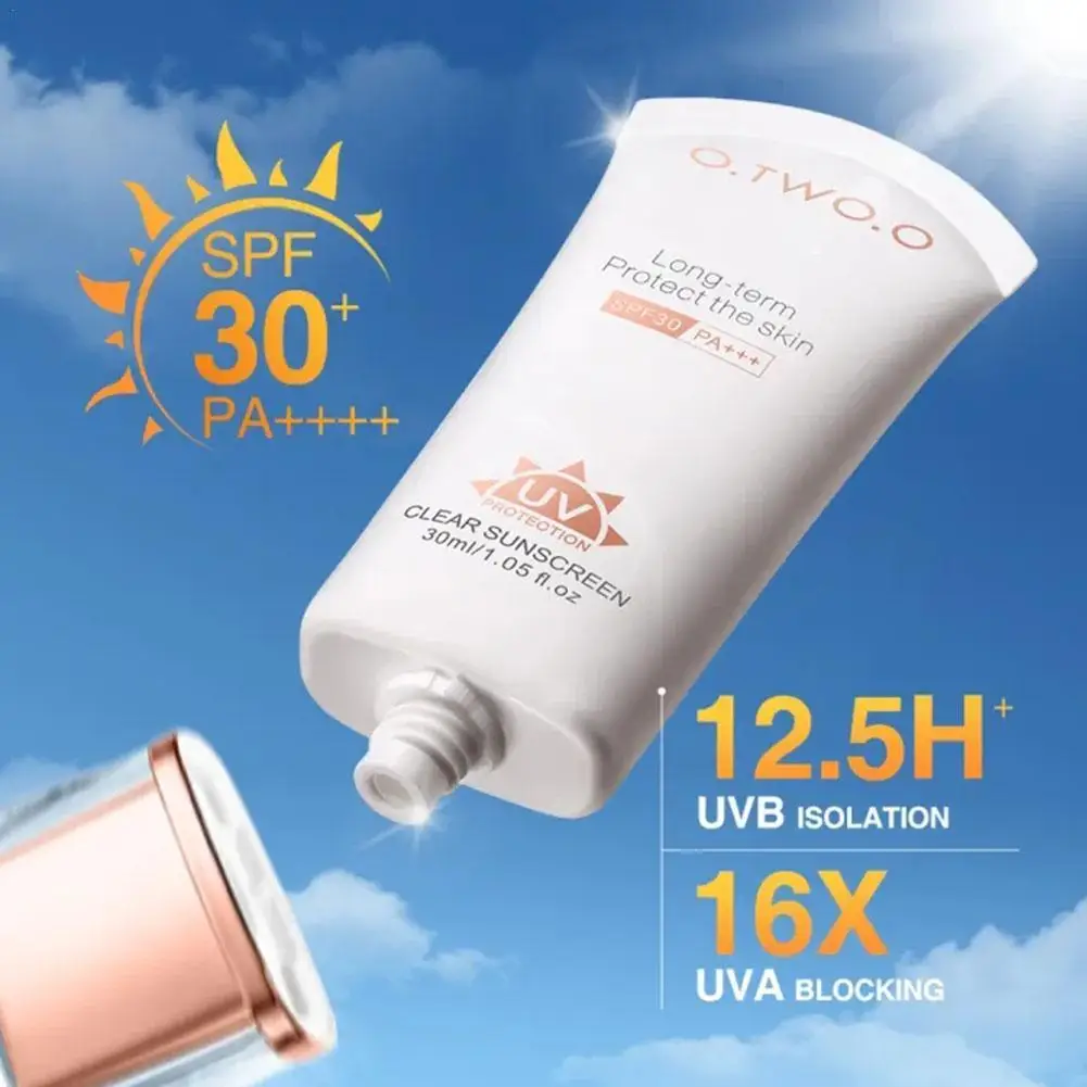 O.TWO.O Sunscreen Cream Sunblock SPF30 PA+++ UV Protection Lightweight-water-resistant Moisturizing Face Body 30ml Sunscreen