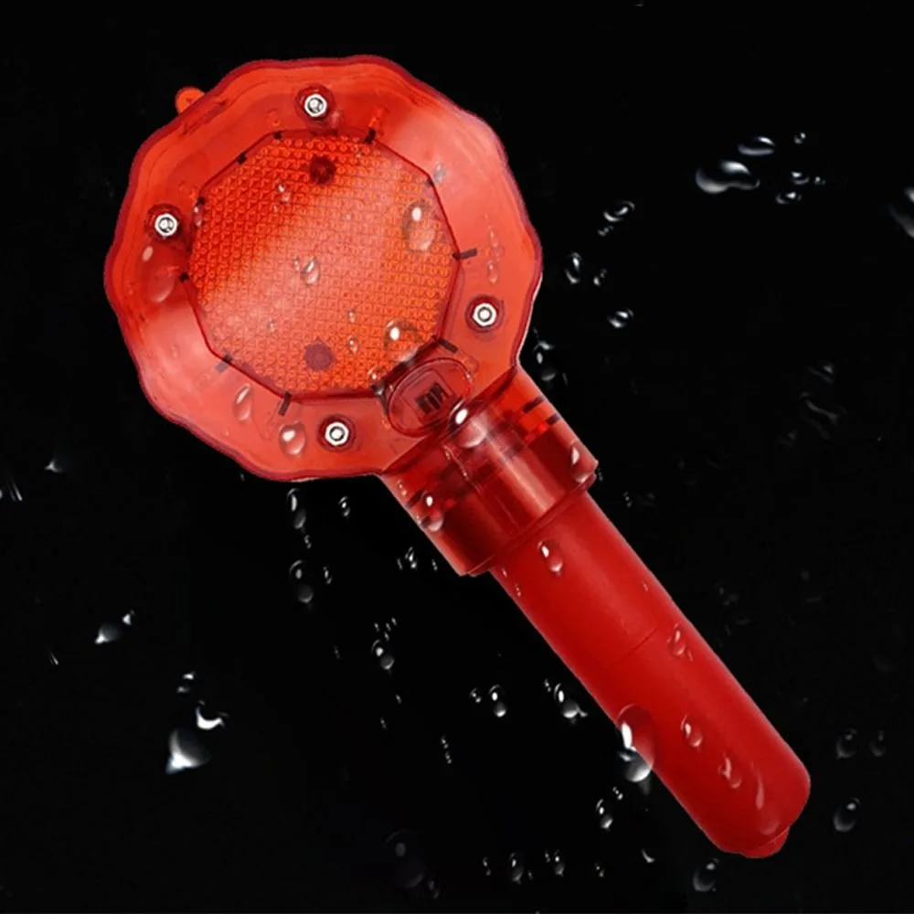 Red Plum Blossom Warning Light Safety Universal Traffic Safety Signal Beacon Handheld Portable LED Strobe Light Engineering