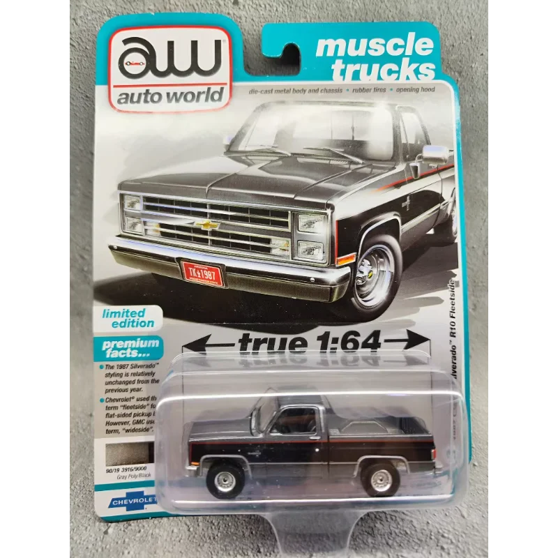 Modelo de Coche de Aleación a Escala 1/64 de la Serie World Car, Chevrolet Pickup 1984, Juguete Coleccionable, Regalo, Souvenir, Adorno de Exhibición
