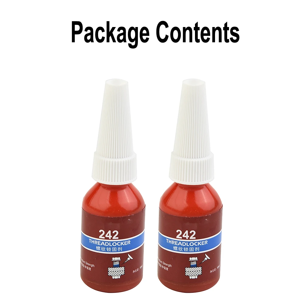 Locktite Threadlocker, Parafuso Azul Removível, Bloqueio de Líquido Azul, Threadlocker, M6-M20 Rosca, Força Média, Universal, 242, 2 Pcs