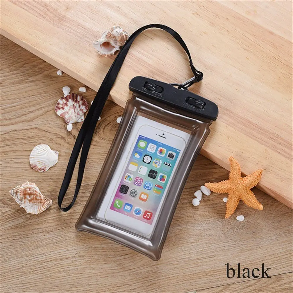 Universal Swimming Floating Airbag Phone Bags Touchscreen Shockproof Diving Phone Case Transparent Underwater Pouch