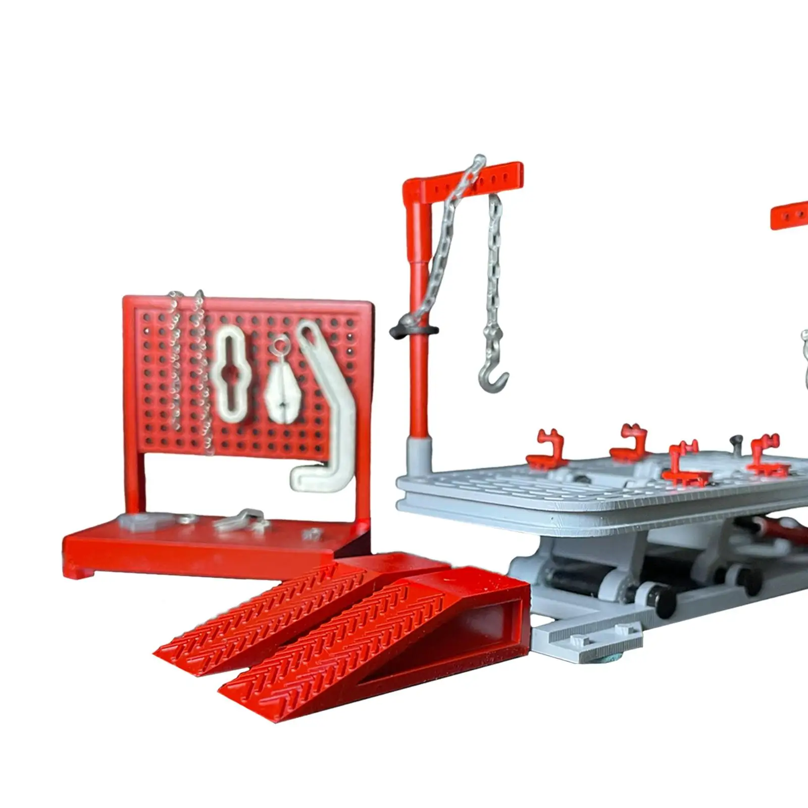 Kit de levage de Garage, accessoires de scène de magasin de voiture de bricolage, peut se déplacer de haut en bas, modèle d'outil de réparation automobile, 1/64