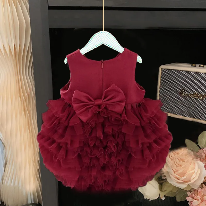 Baby Girl One Year Old Dress Skirt Baby Hundred Days Girl Zhuazhou Clothes Dress Birthday Autumn Princess Dress