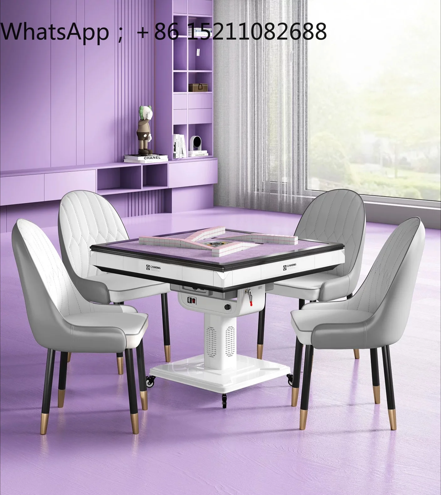 LLY anti-rollover roller coaster silent mahjong machine folding heating mahjong machine dining table household fully automatic