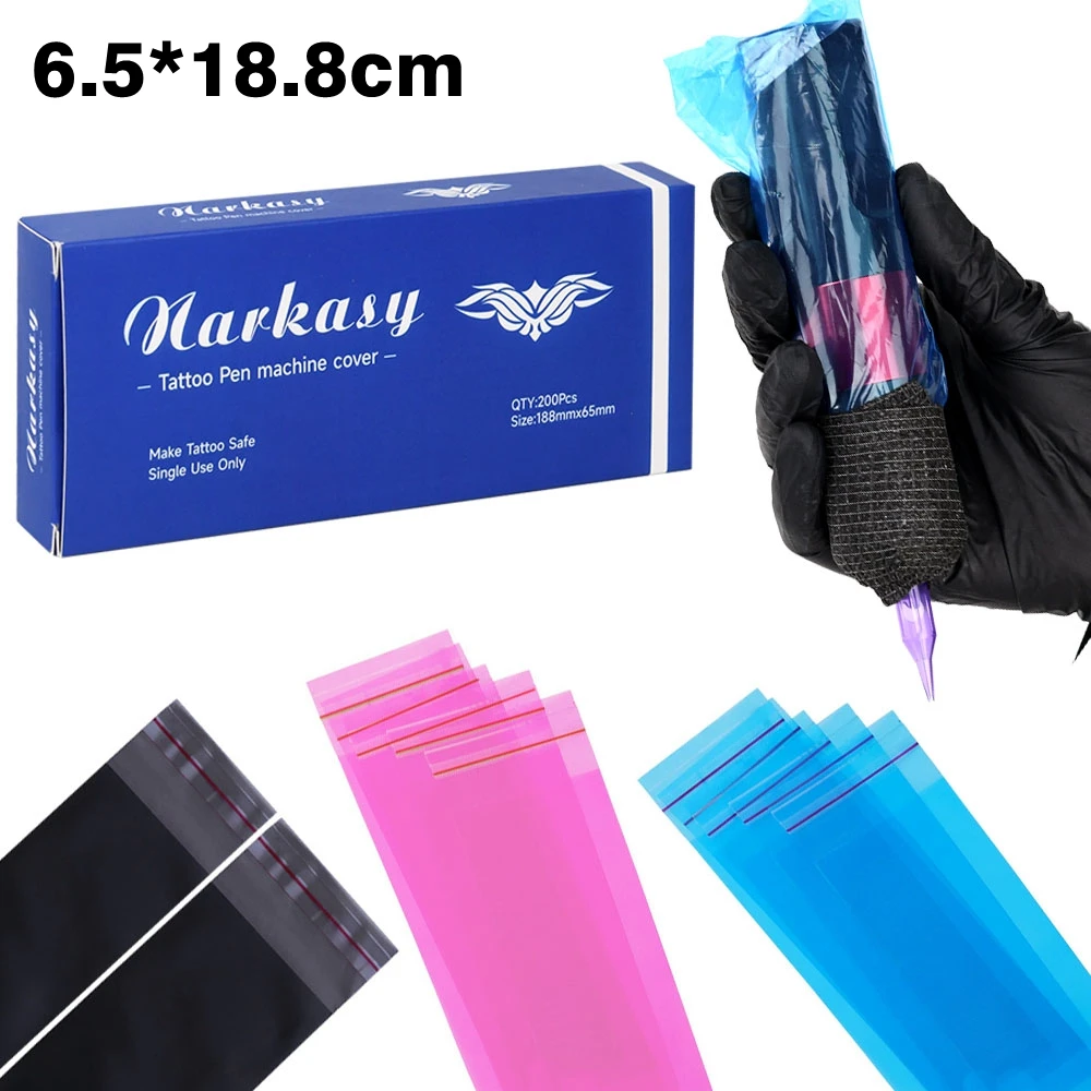 

50/100/200pcs Tattoo Cartridge Filter Pen Clip Sleeves Bags Supply Disposable Tattoo Machine Cord Covers Bags Tattoo Accessories