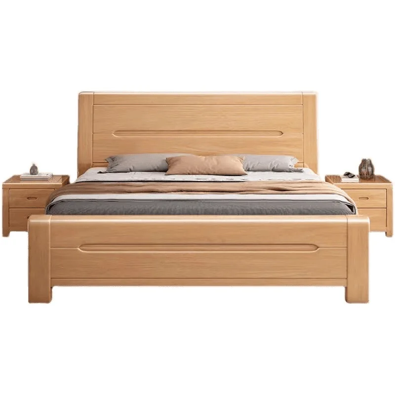 

Solid wood bed 1.8 meters 1.35m double bed, simple