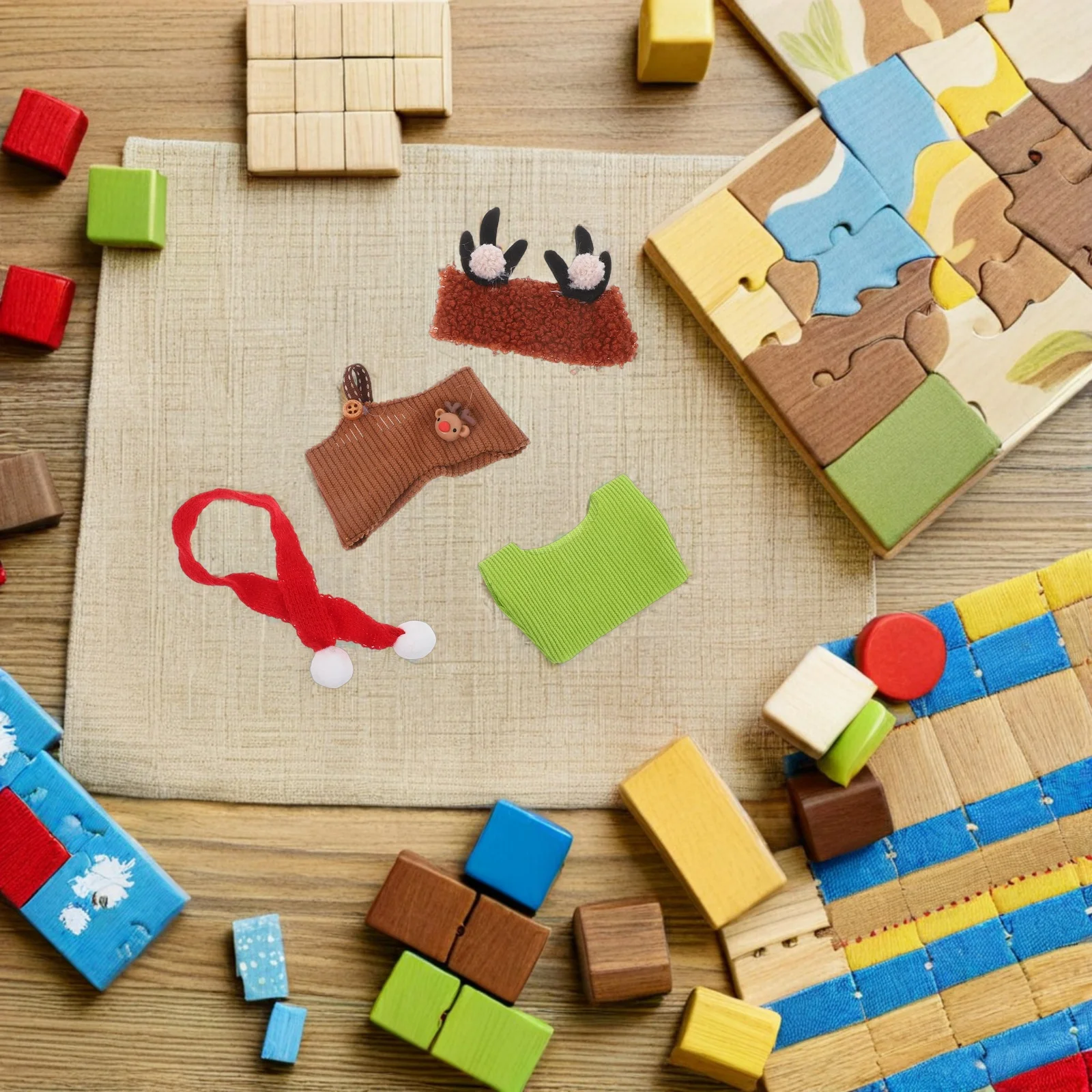 

1Set Christmas Outfit Xmas Knitted Santa Costume Holiday Clothes Replacement Apparel for Holiday Dress-Up Suit