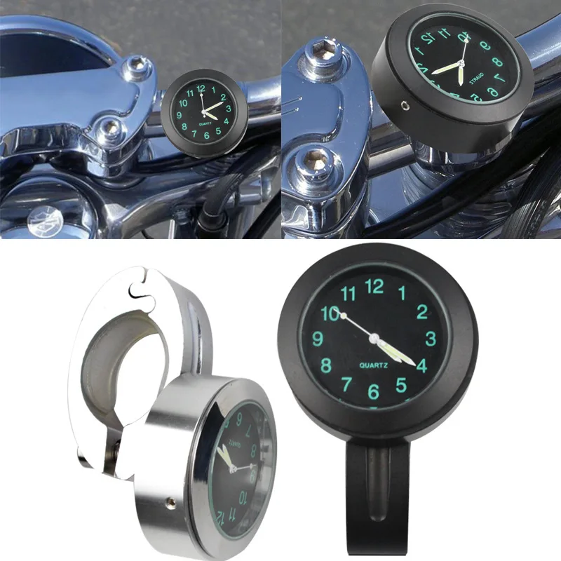 

Motorcycle Handlebar Luminous Clock Waterproof Aluminum Timetable Cycle Modified Watch Moto Accessories Mini Digital Clock