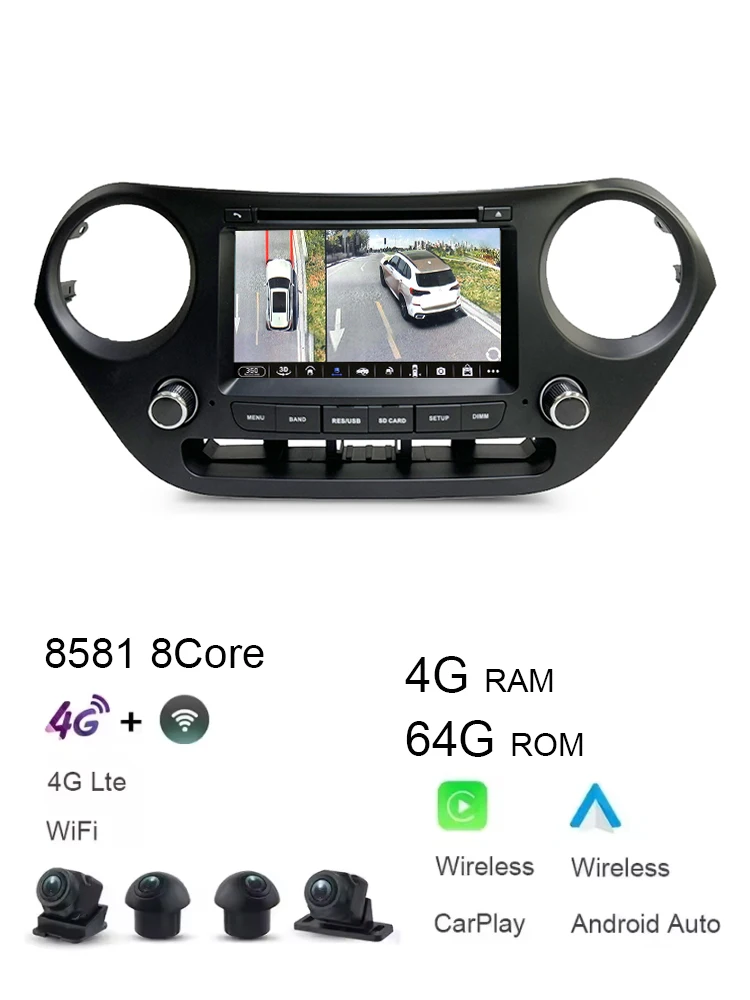 Android 13.0 DSP Voor Hyundai I10 2013-2017 Multimedia Navigatie Carplay Auto Dvd-speler GPS Kaart WIFI Bluetooth RDS radio
