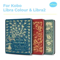 Funda Twosheep de 7 pulgadas para Kobo Libra Color y Kobo Libra2 TPU Shell con tapa magnética Auto Sleep Wake Cover Estilo libro vintage
