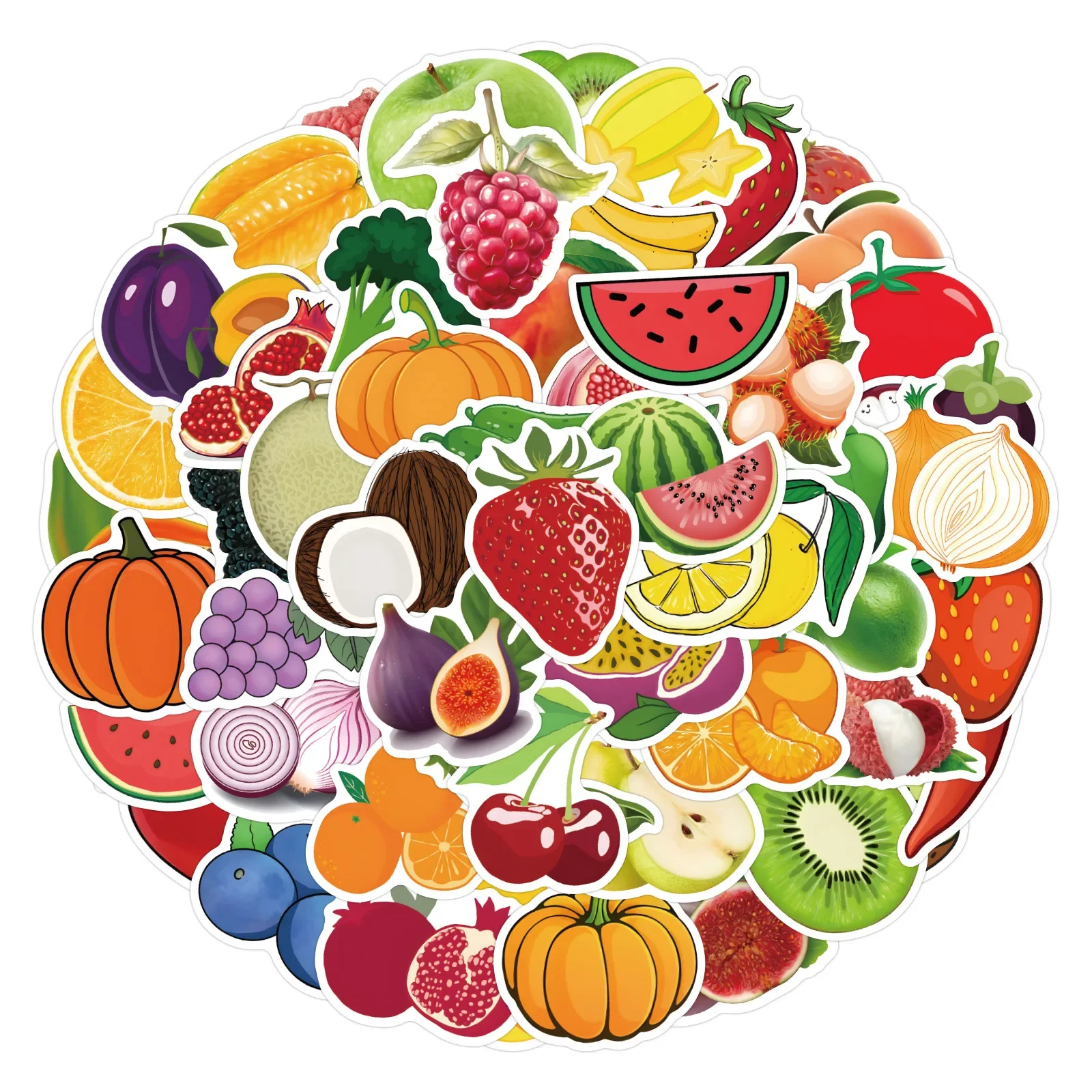 Vibrant Fruit Stickers - Waterproof Decals for Laptops, Motorcycles, Snowboards and More - Pack of 10/30/60/120pcs