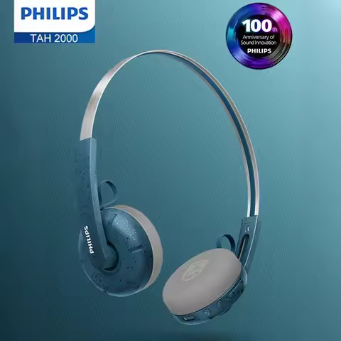 PHILIPS TAH2000 Bluetooth Headphone with APP Classic Metal Headband Ringo Intelligent Dual Connection 26H Battery Life for Sport