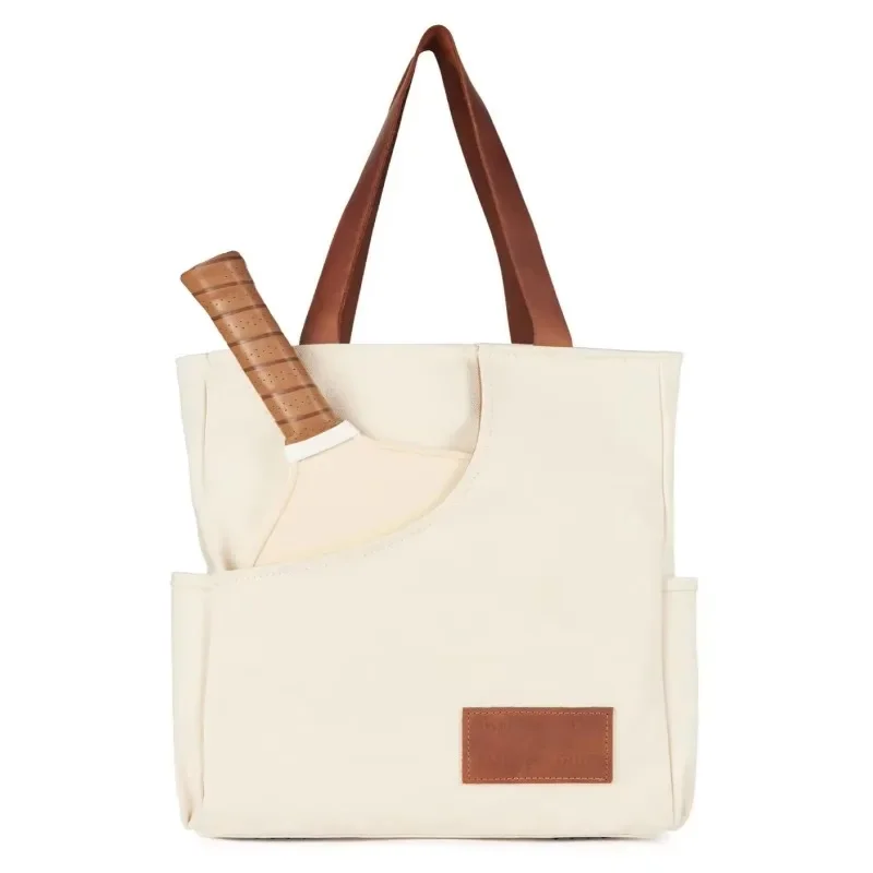 

Portable Women's Kimchi Ball Sports Bag Kimchi Ball Tennis Racket Bag, Leather Handle Kimchi Ball Paddle Bag