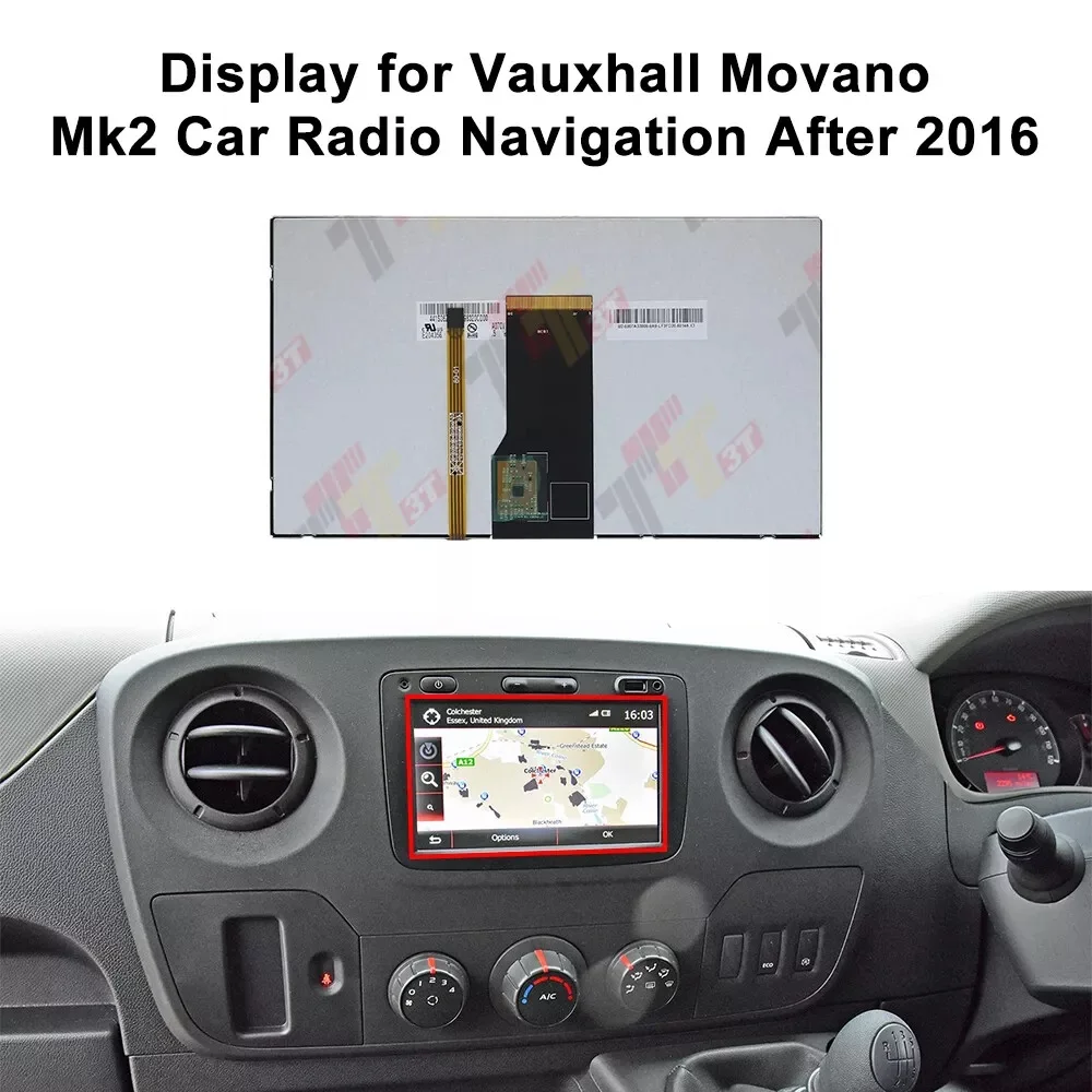 Dashboard 7 Inch LCD Display +Touchscreen for Opel/Vauxhall Movano Vivaro, Lada XRAY, Fiat Talento Car Navigation
