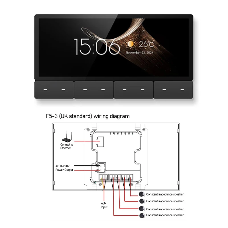 Dispositivo amplificador de pared inteligente TUYA, Panel de Control central de escena, ZIGBEE IR, Android 11, WIFI, ALEXA, bluetooth, sistema de reproductor de música de audio