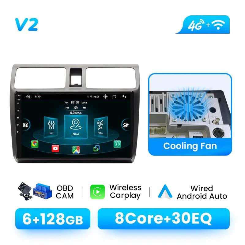 Auto Multimedia Speler Voor Suzuki Swift 2003-2010 Android 14 Radio Draadloze Carplay GPS Navigatie DSP IPS AI Voice RDS 4G Wifi