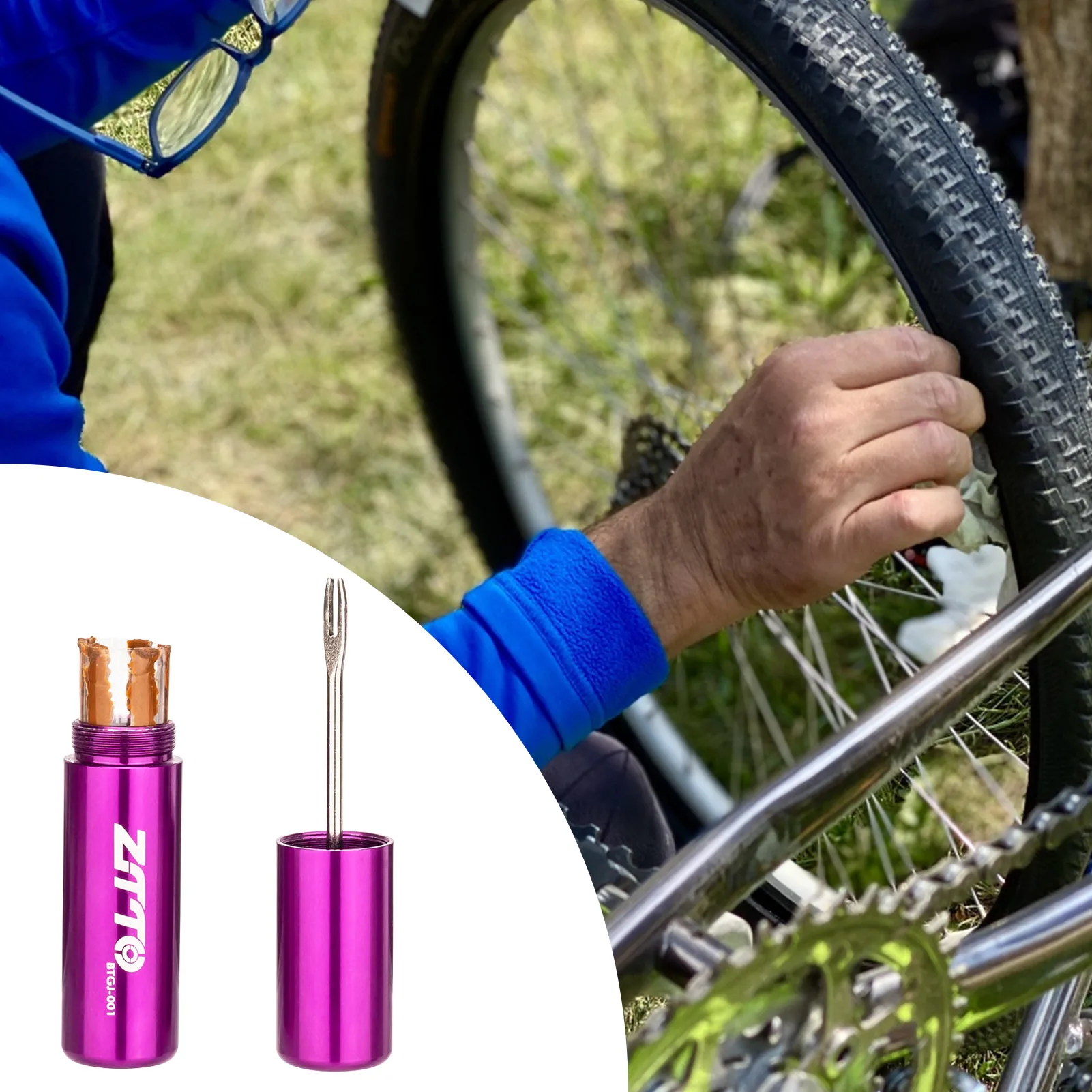 Tubeless Tire Repair Kit Bicycle Tire Repair Kit Easy Handlebar Storage Cycling Tubeless Tire Repair Kit For Road Gravel