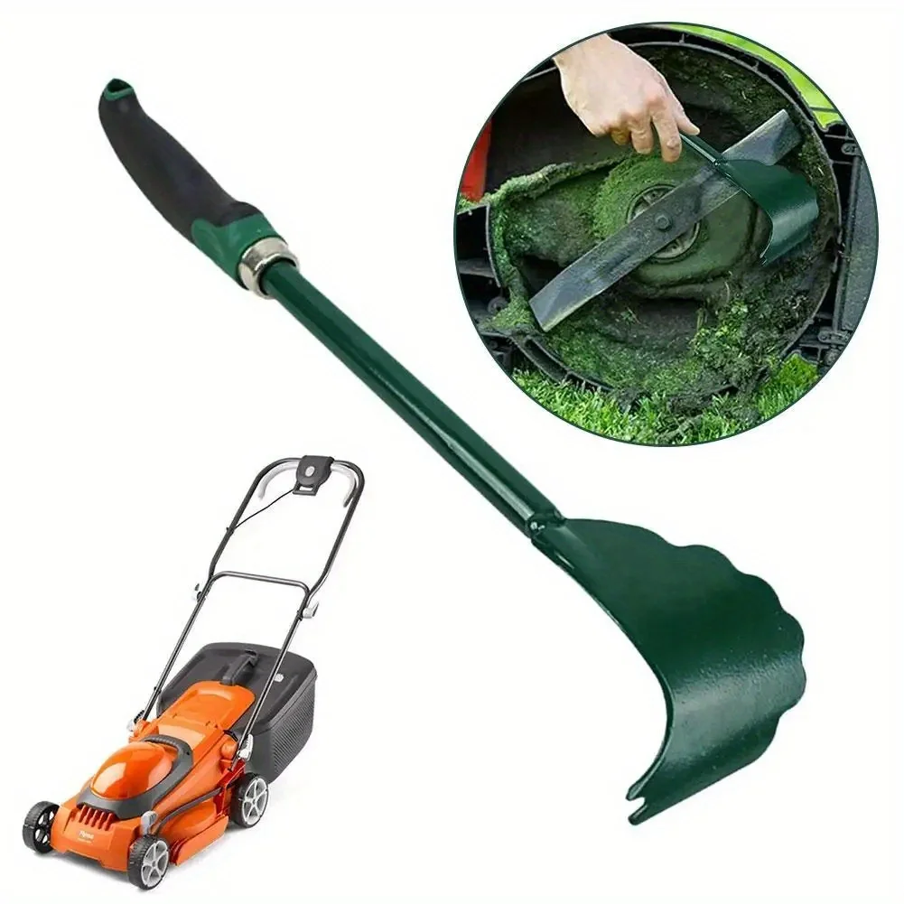 

Metal mower chassis scraper tool with ergonomic long handle, effective mower chassis cleaner for maintenance and cleaning