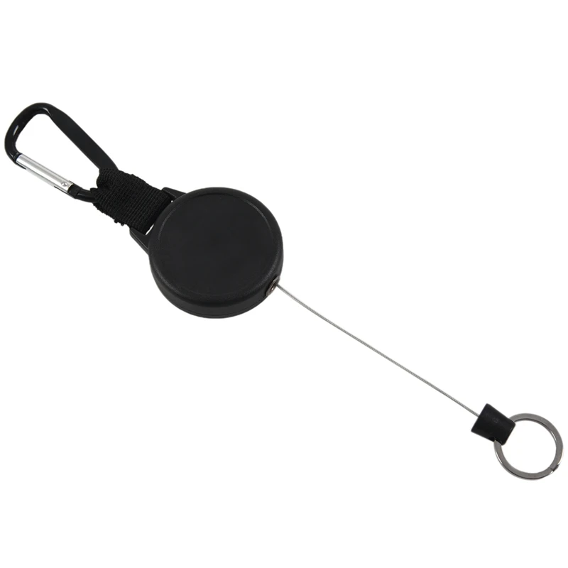 5X Heavy Duty Retractable Key Chain & Badge Reel Holder Carabiner Clip - Swivel-Back Extractable