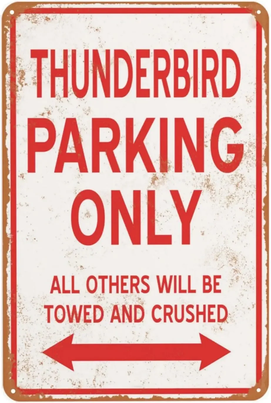 Vintage Metal Sign Thunderbird Parking Only Funny Decor Plaque Poster, Home Bedroom Bathroom Washroom Garage Backyard Garden