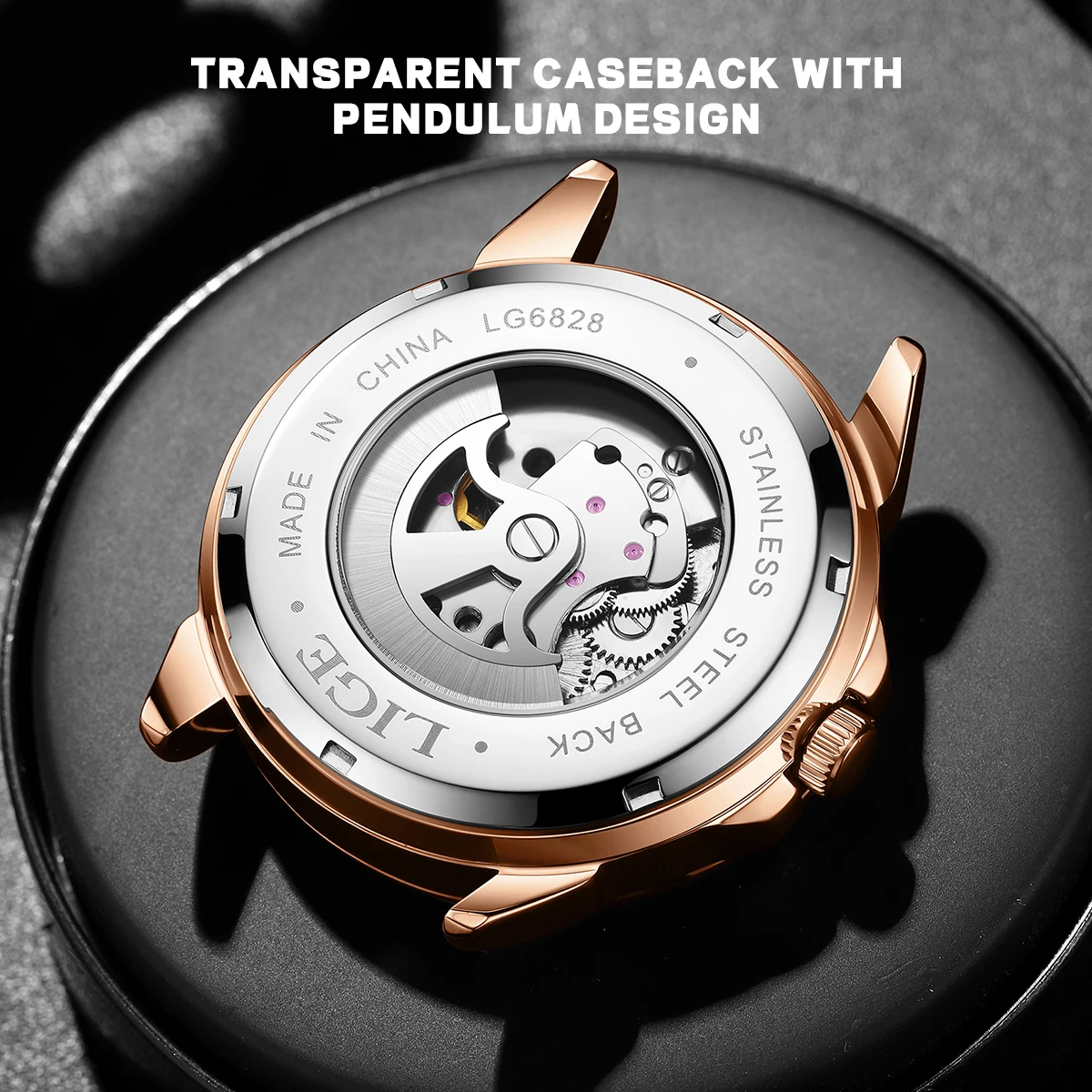 LIGE 2026 luxury watches mens mechanical clock leather waterproof luminous business mens wristwatch Men's Gift reloj hommes+BOX