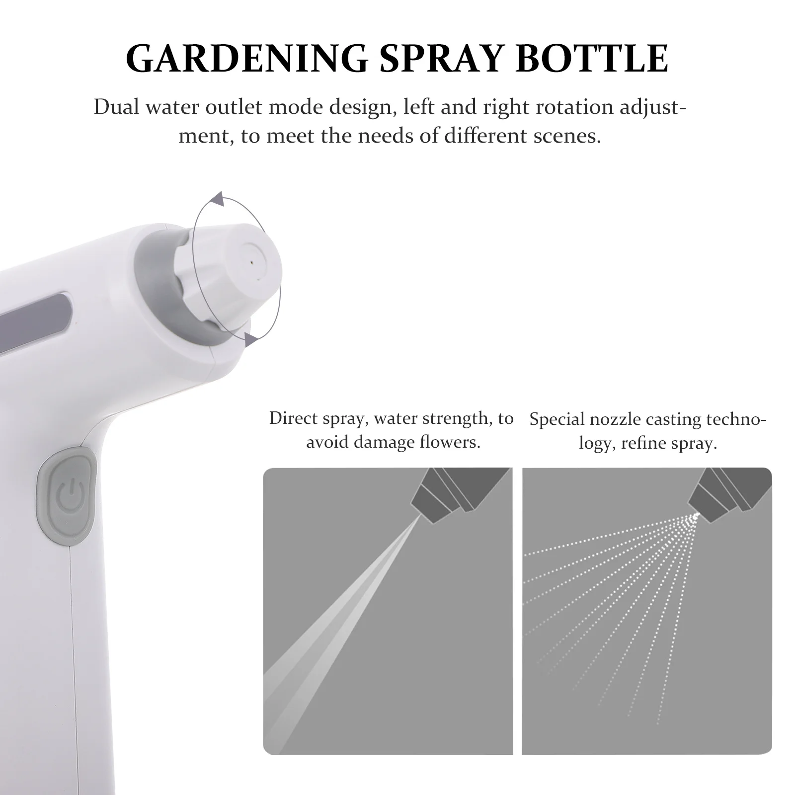 

1pc Electric Watering Can White Portable Plastic Sprayer Large Capacity Usb Rechargeable For Garden Plants Flower Cleaning Tool