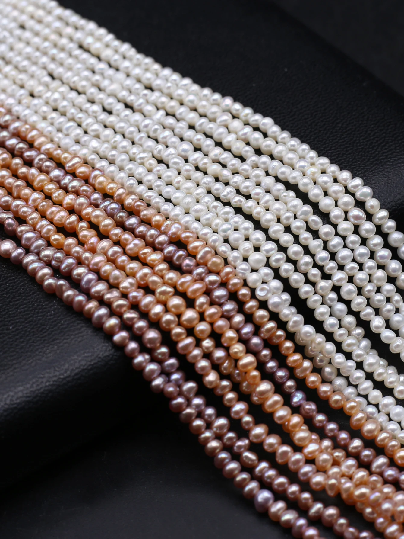 Natural Freshwater Punch Pearl 2.5-3mm Beaded Jewelry Making DIY Necklace Bracelet Accessory Gift 36cm