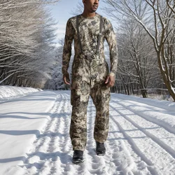 Ainfad Men's Camouflage Insulated Bib Pants Fall Winter Fishing Hunting Aerolite Incinerator Outdoor Work Trousers