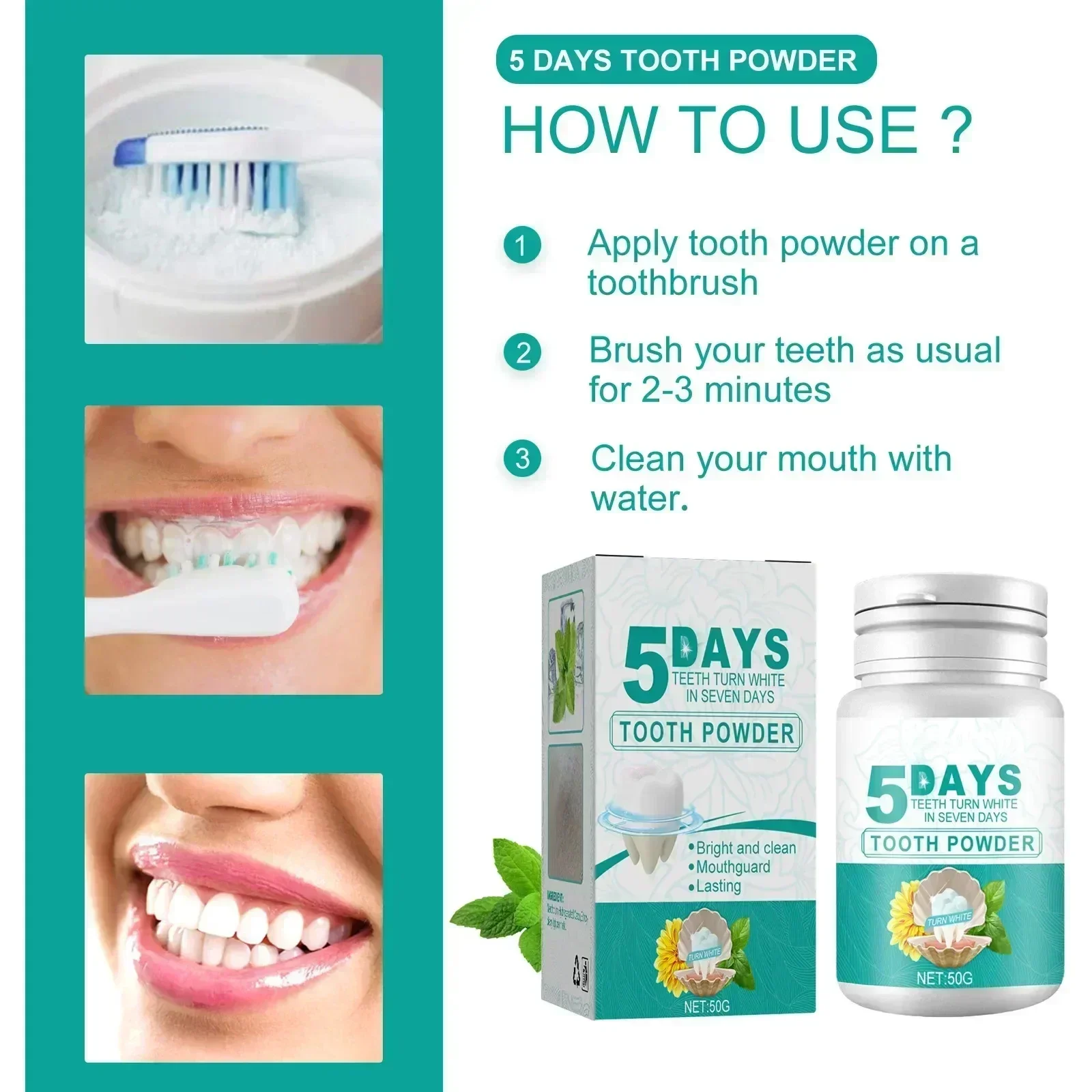 2495  2024 Upgrade Quick Teeth Whitening Powder Remove Plaque Stains Toothpaste Deep Cleaning Fresh Breath Oral Hygiene Dentally