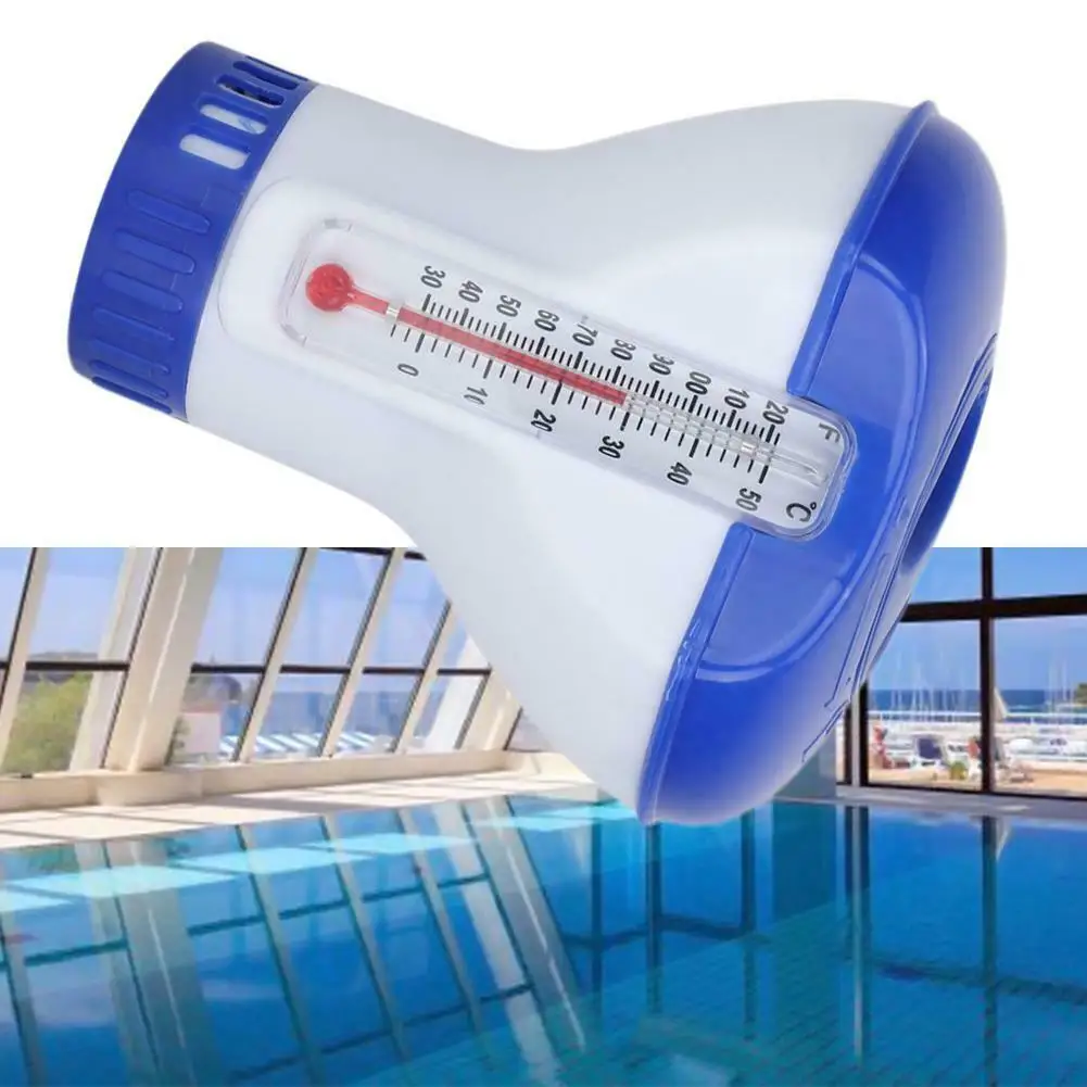 

Floating Chemical Chlorine Tablet Automatic Dispenser With Thermometer Swimming Pool Disinfection