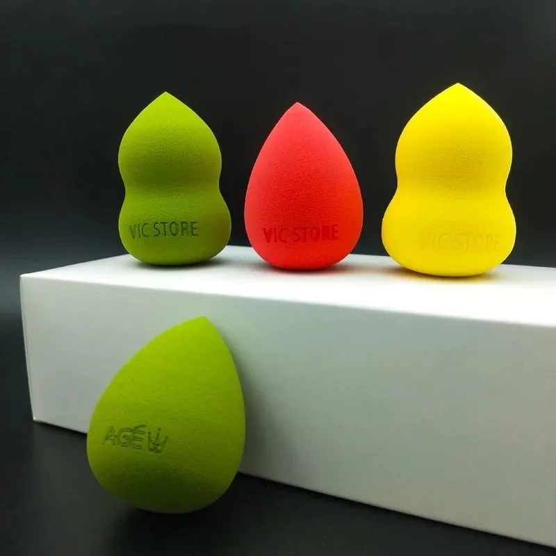 50pcs Custom Logo Beauty Makeup Blender Sponge Non-Latex Beauty Sponge Customized Packaging Blender Sponge