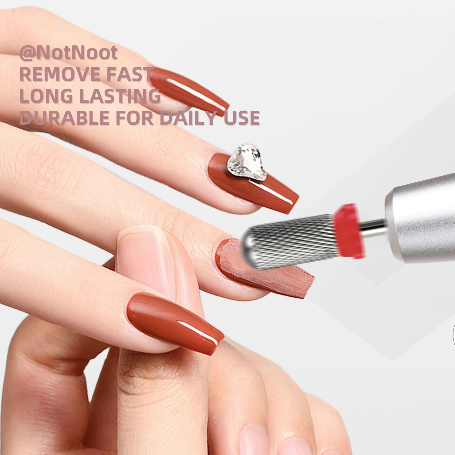 Nagelbohrer aus Hartmetall: 3/32 Zoll großer, glatter, runder Bohrer mit abgerundeter Spitze – Detail 3