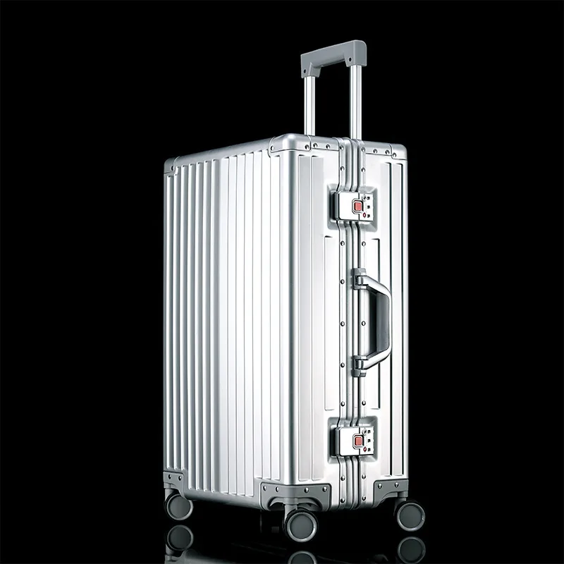 

Aluminum Suitcase 20 inch All Aluminum Magnesium Alloy Luggage Trolley Case Male and Female Boarding Carry on Travel Suitcases