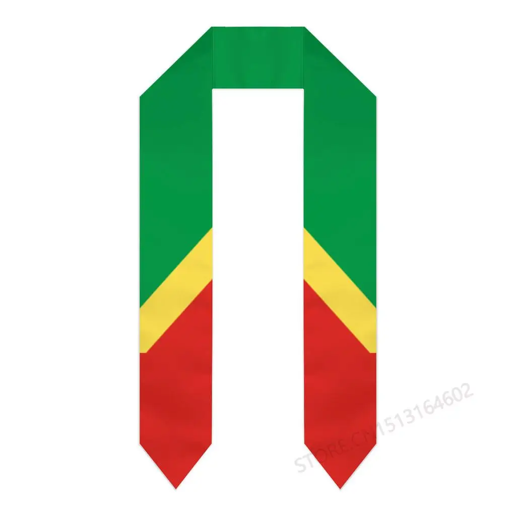 

Пользовательское имя или логотип, шарф с флагом Республики Конго, выпускной палантин, пояс для международной учебы за рубежом, шаль 2025 года