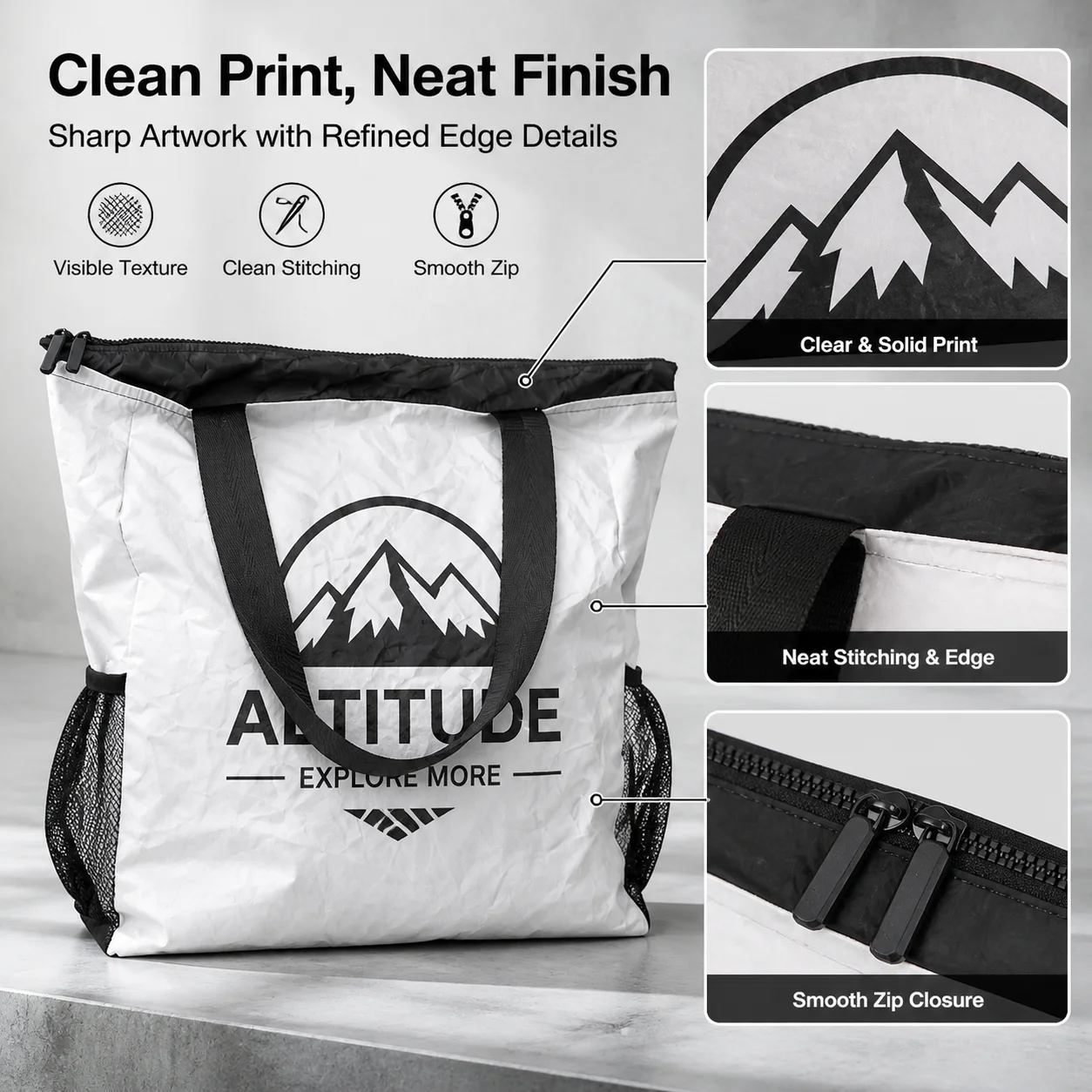Custom  3D Tote Bag Functional Streetwear Handbag Personalized Logo Printed Lightweight Reusable Shopping Bag