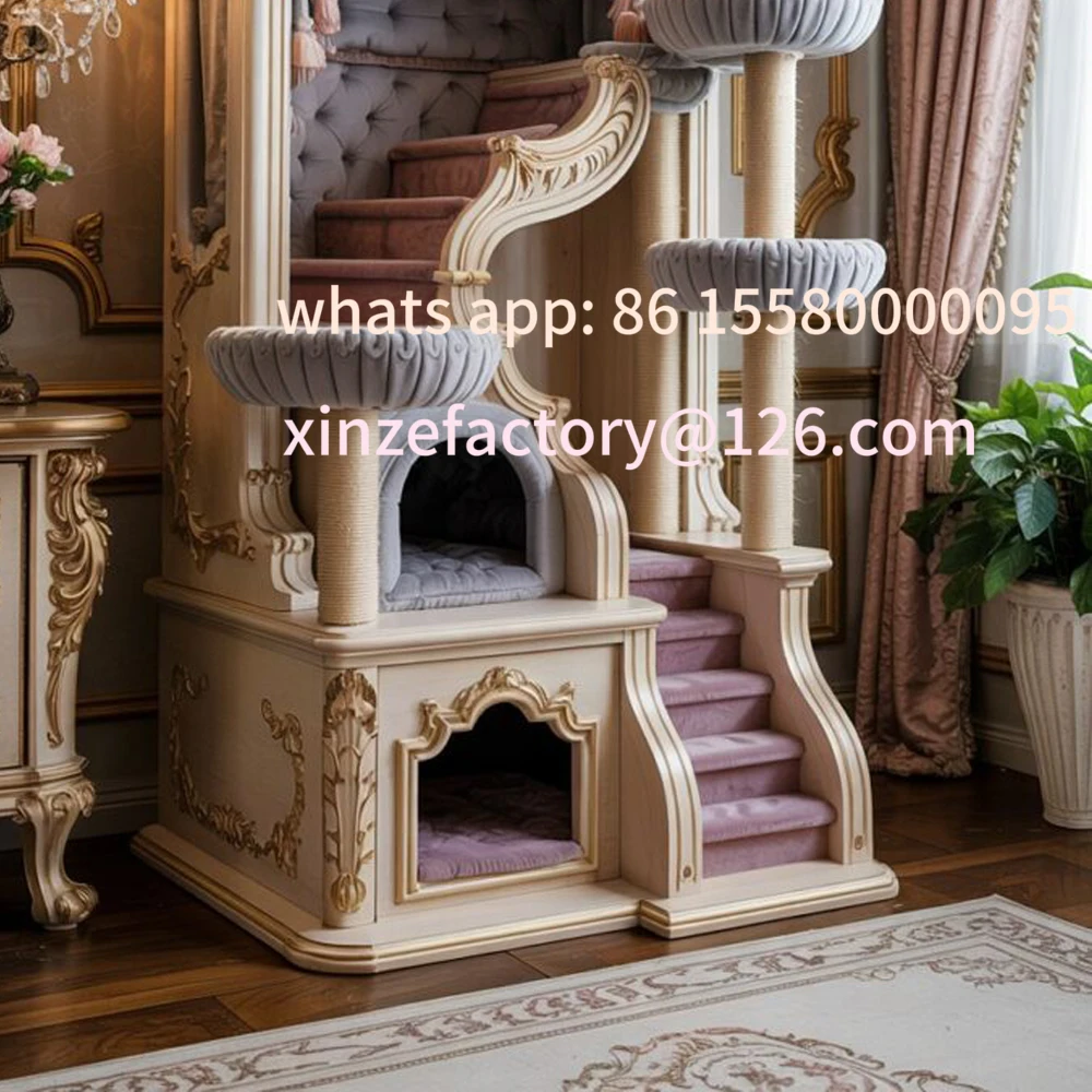 Gaiola de escalada interna de madeira personalizável para gatos