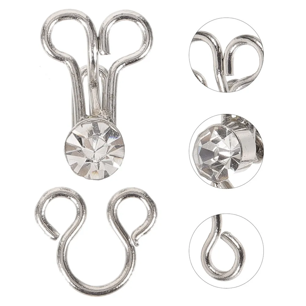 30Pcs Metal Hooks and Eyes Closure Small Sewing Hook Eye Fasteners for Bra Closure Pants Waistband Skirt Hem Dressmaking Garment