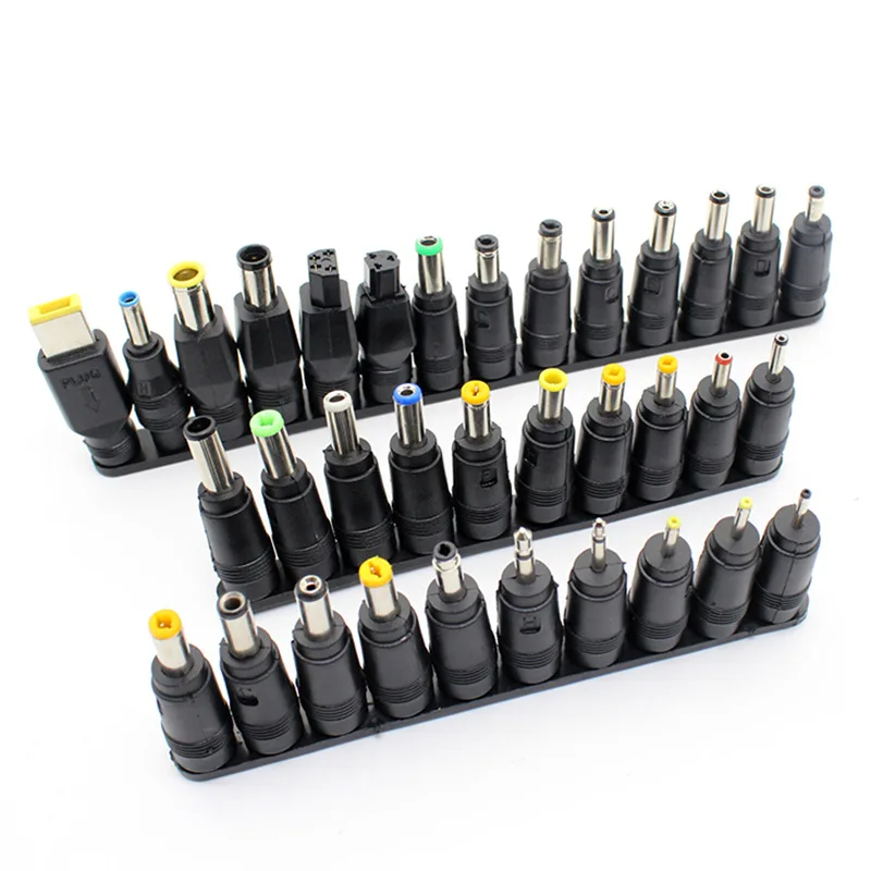 

34pcs/set Universal DC 5.5x 2.1mm Female to Male AC DC Power Plug Tip Power Connector Adapter for Lenovo Laptops