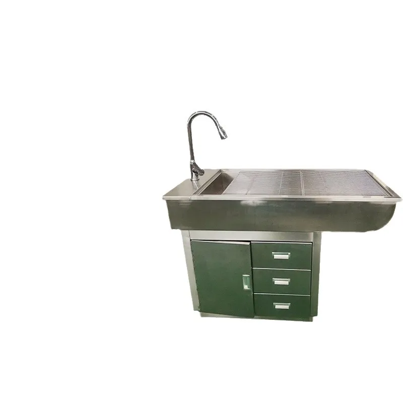 Pet hospital 304 stainless steel treatment table Cat and dog washing diagnosis and treatment Veterinary animal dissection table