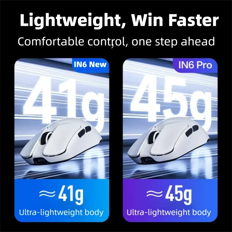 INPHIC IN6 PRO Wireless Gaming Mouse Flagship Sensor Ultra Light 2.4G Wireless Wired Dual Mode Ergonomic Computer Mouse
